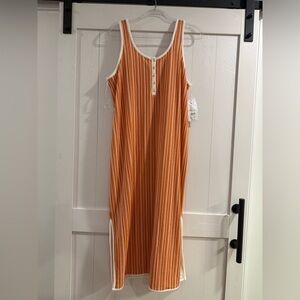 Time and Tru Orange Striped Maxi Dress